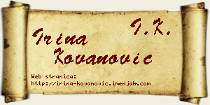 Irina Kovanović vizit kartica